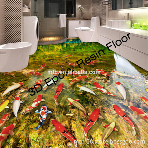 Scratch Resistant 3D Epoxy Resin Floor for Bathroom